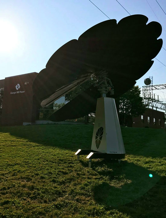 A solar panel with flower-like design, with solar 