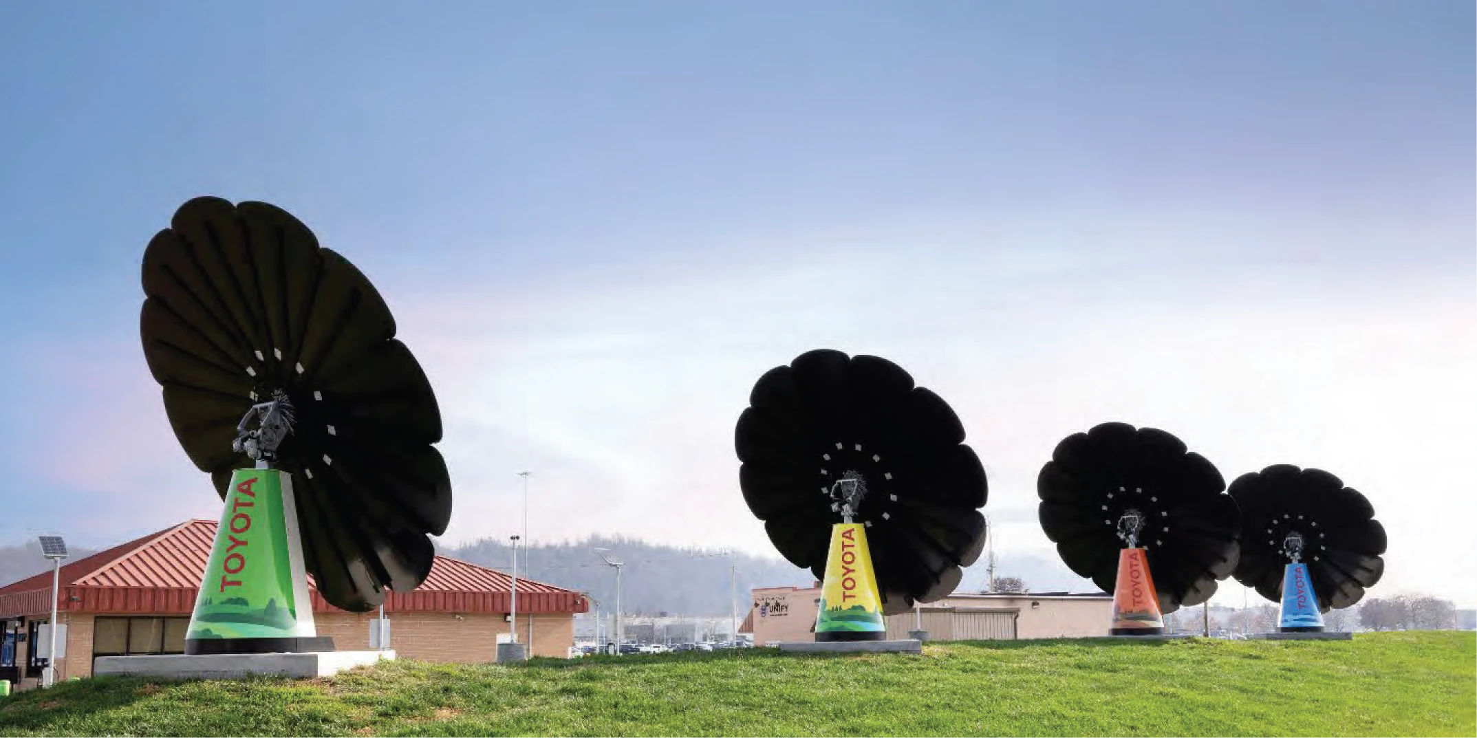 Toyota branded solar panels harnessing clean energy